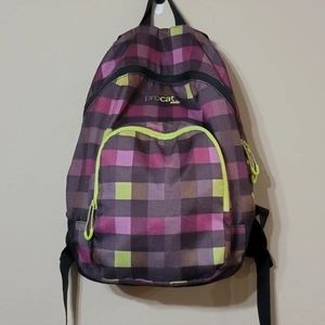 Puma Procat Purple, Black, Lime Plaid Full Size Backpack